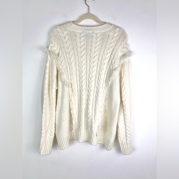 Lane Bryant size 18/20 Ivory Fringe Cable Knit Cozy Fall Pullover Sweater - Picture 2 of 8